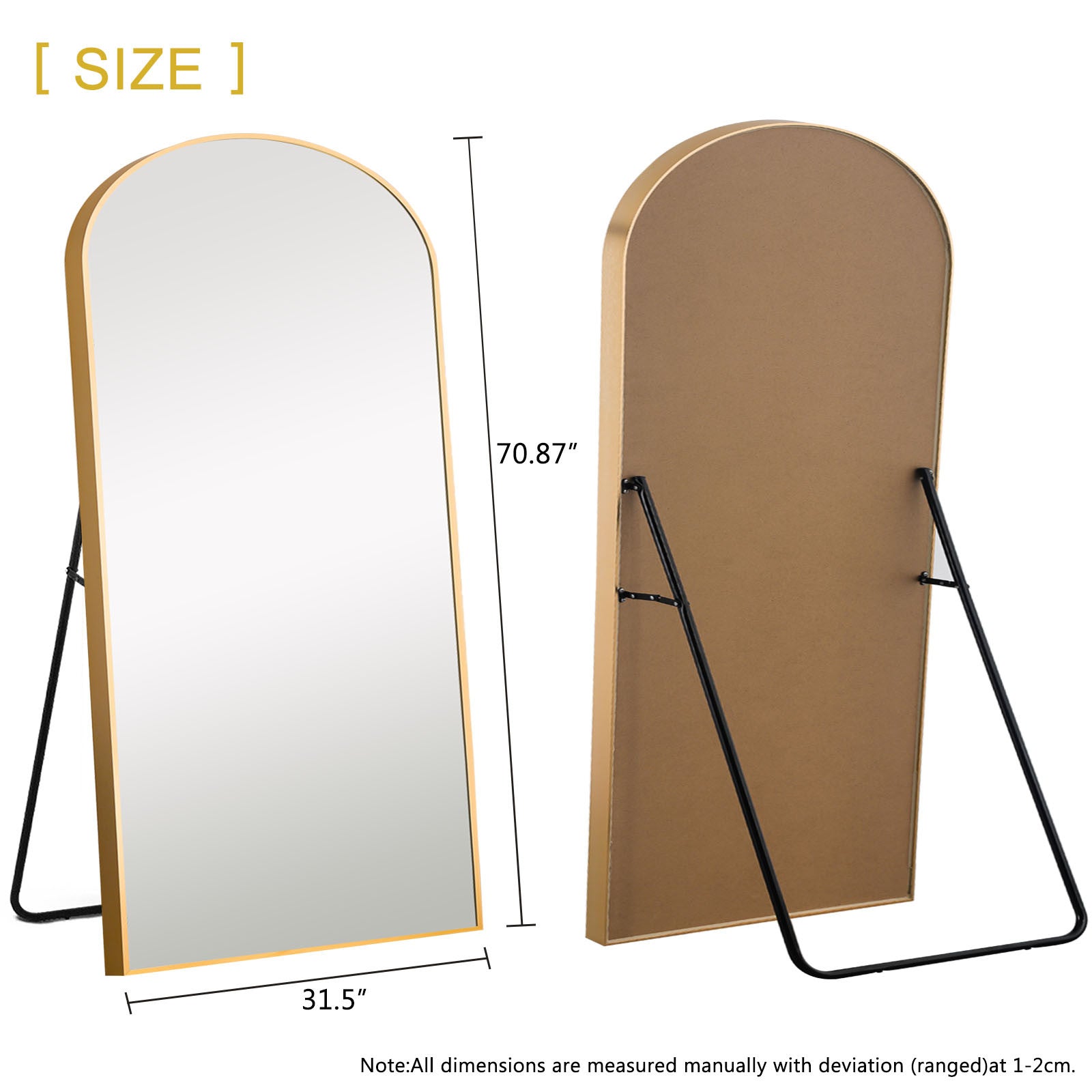 Gold Arched Full-length Standing Mirror