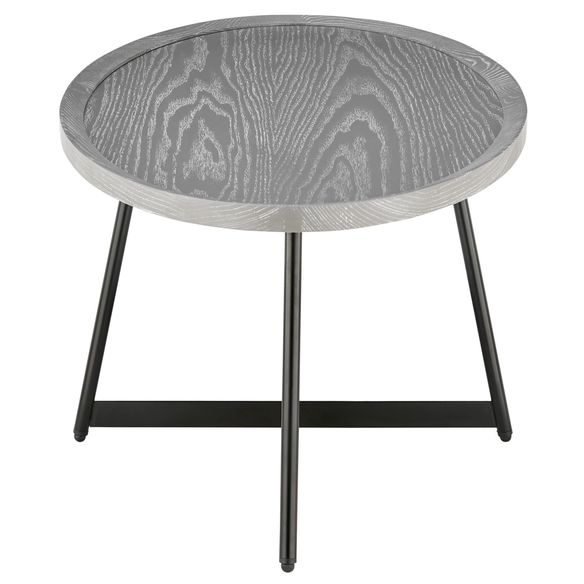 Modern Gray and Black Round Side Table