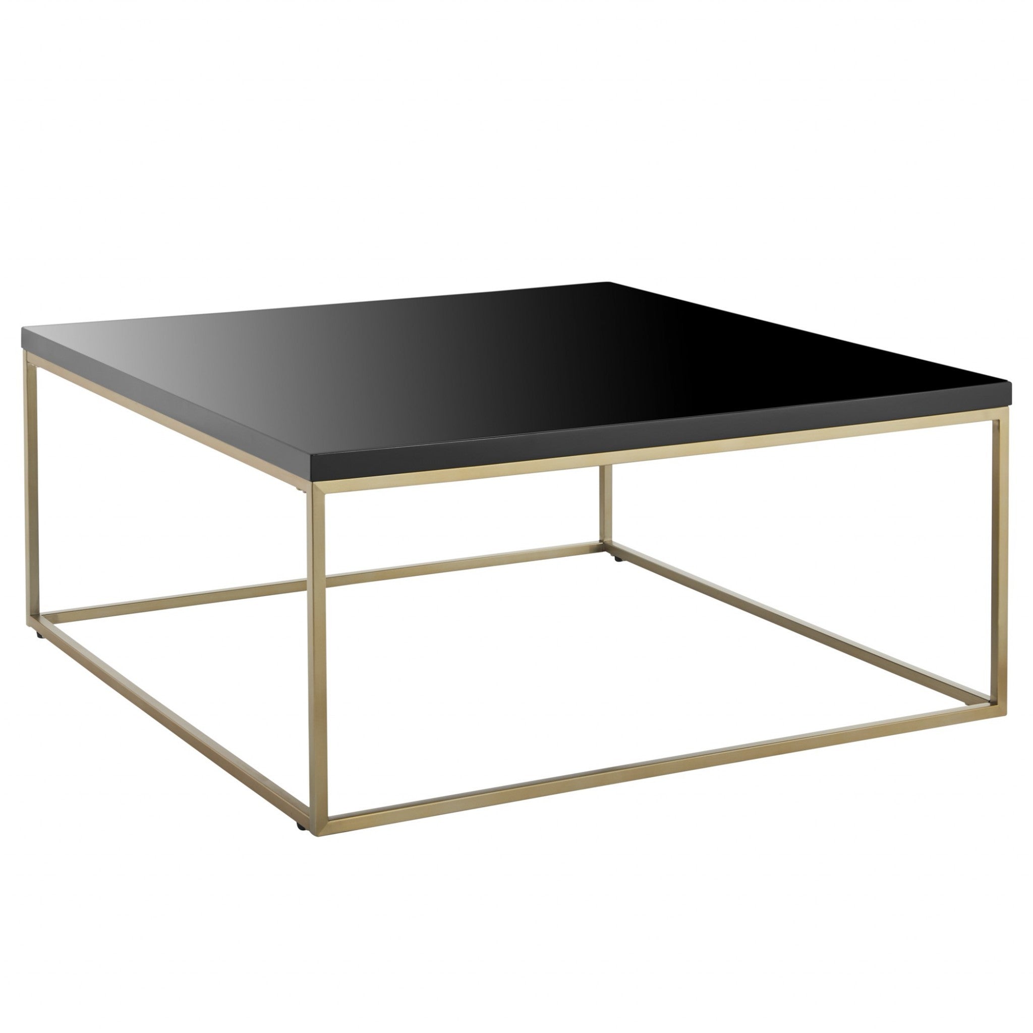 Black on Gold High Gloss Square Coffee Table