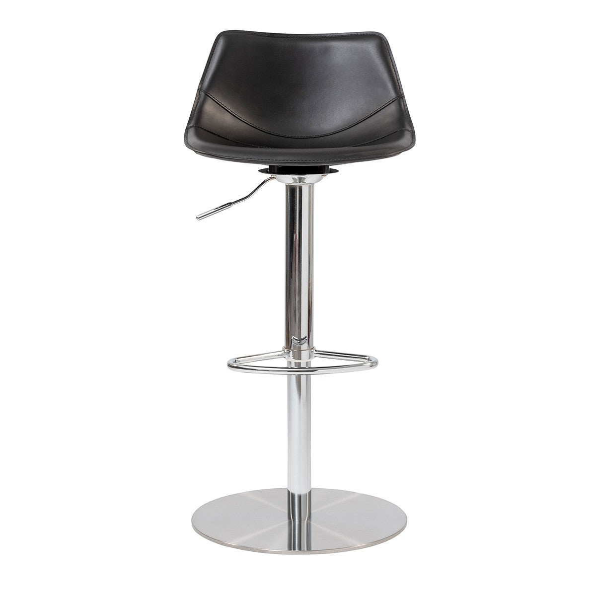 Edge Adjustable Swivel Black Faux Leather Stool