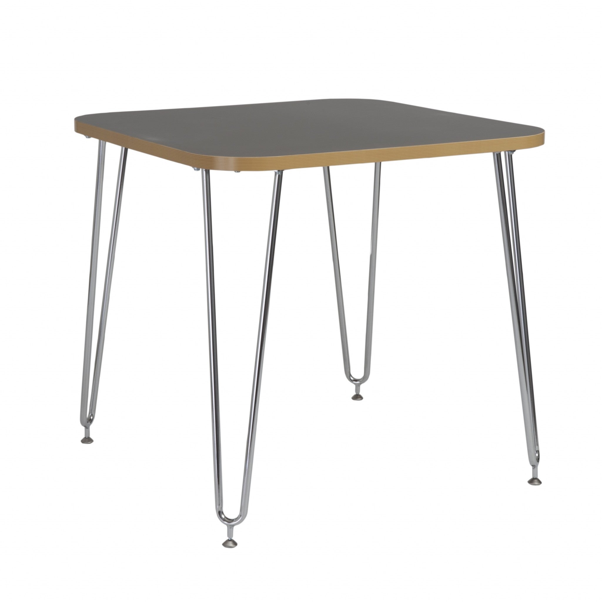 Gray and Chrome Retro Dining Table Desk