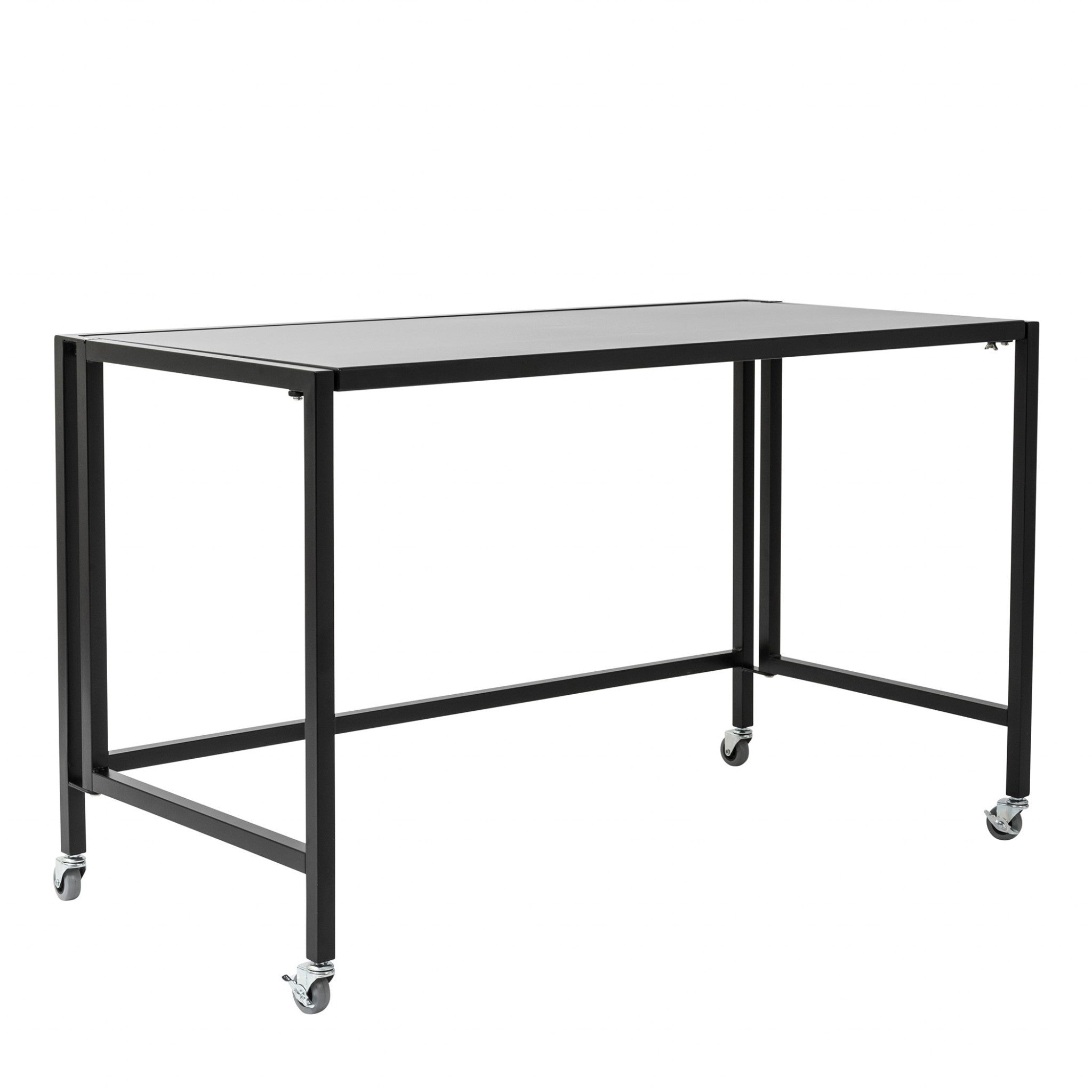 Matte Black Minimalist Metal Folding Table Desk