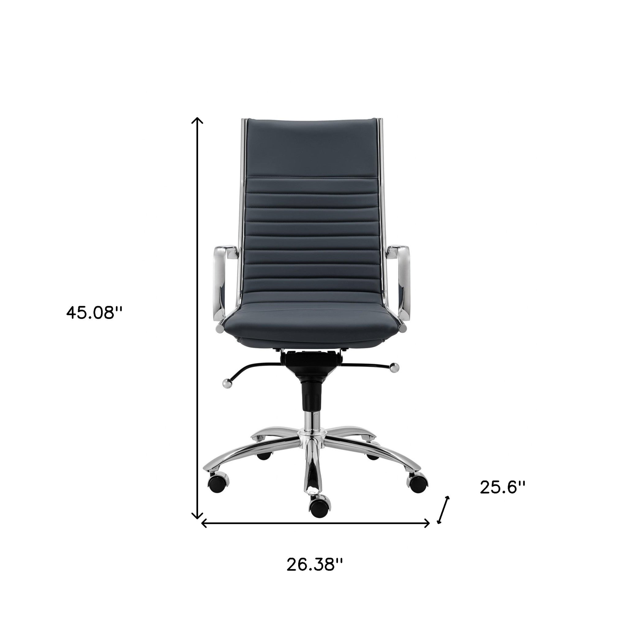 Executive Blue and Chrome High Back Office Chair