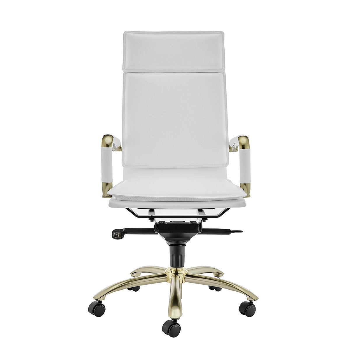 Corner Office White and Gold High Back Office Chair