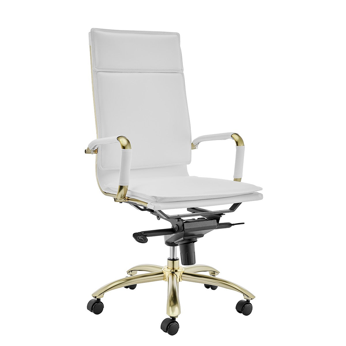 Corner Office White and Gold High Back Office Chair