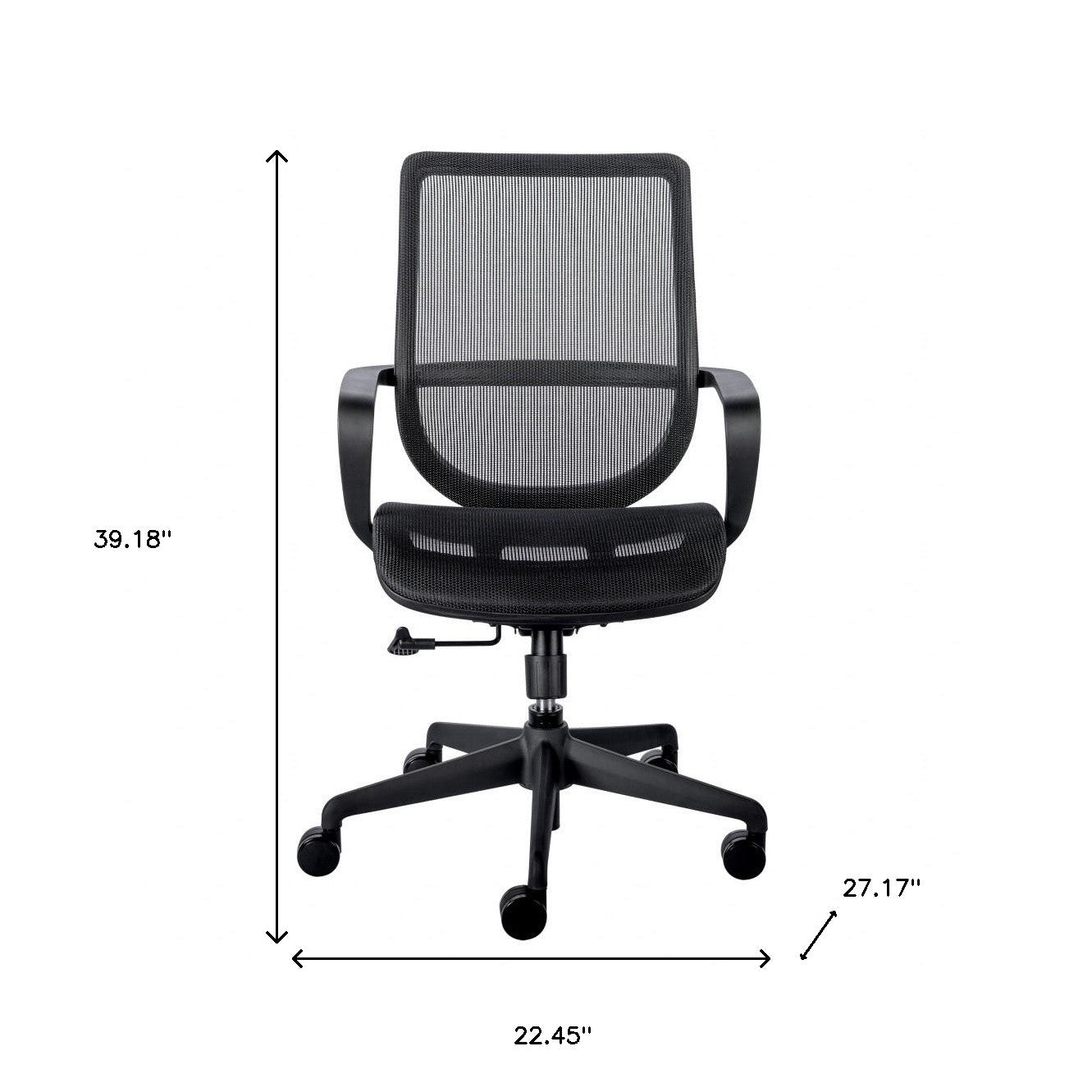 Black Mesh Office Chair with Metal Frame