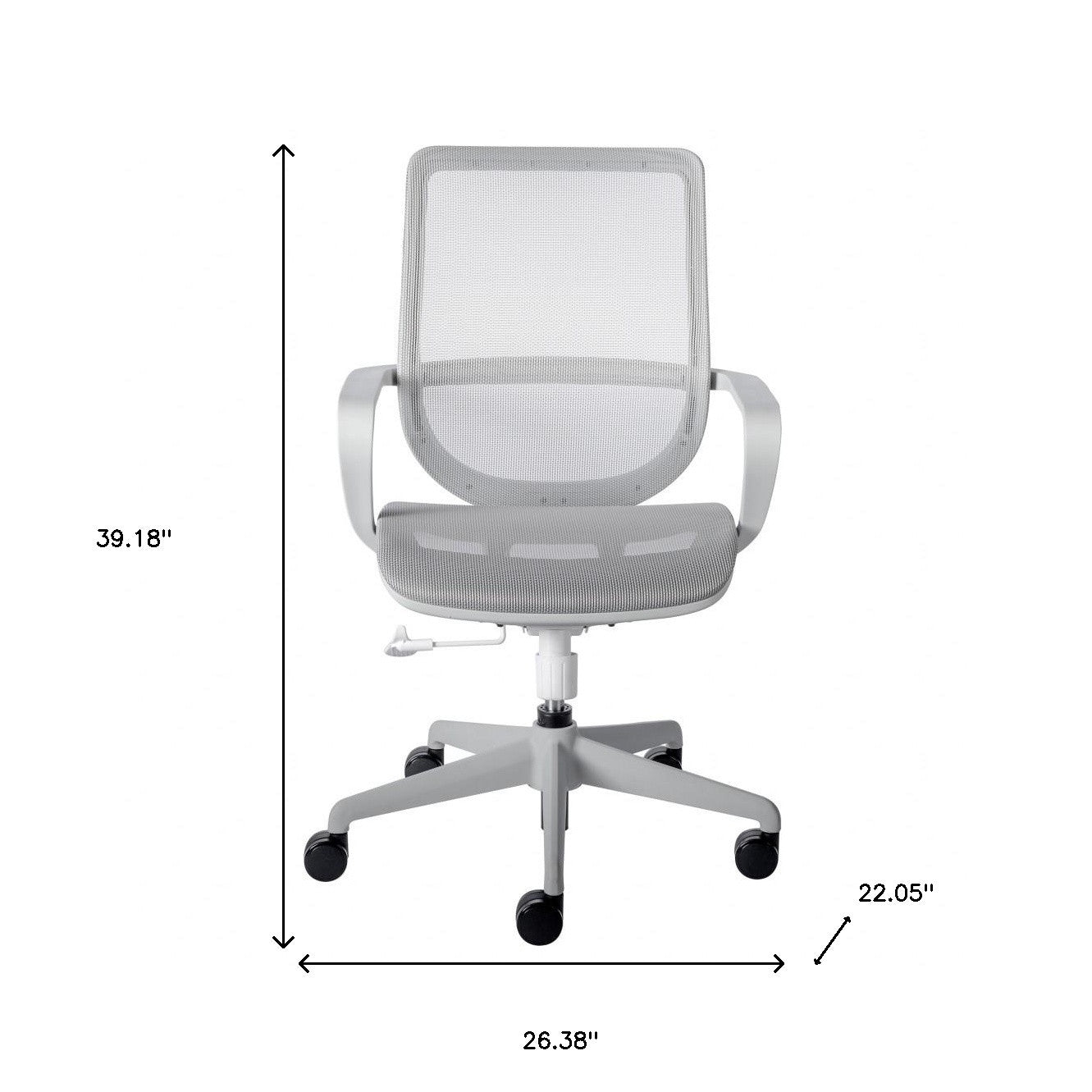 White Mesh Office Chair with Metal Frame