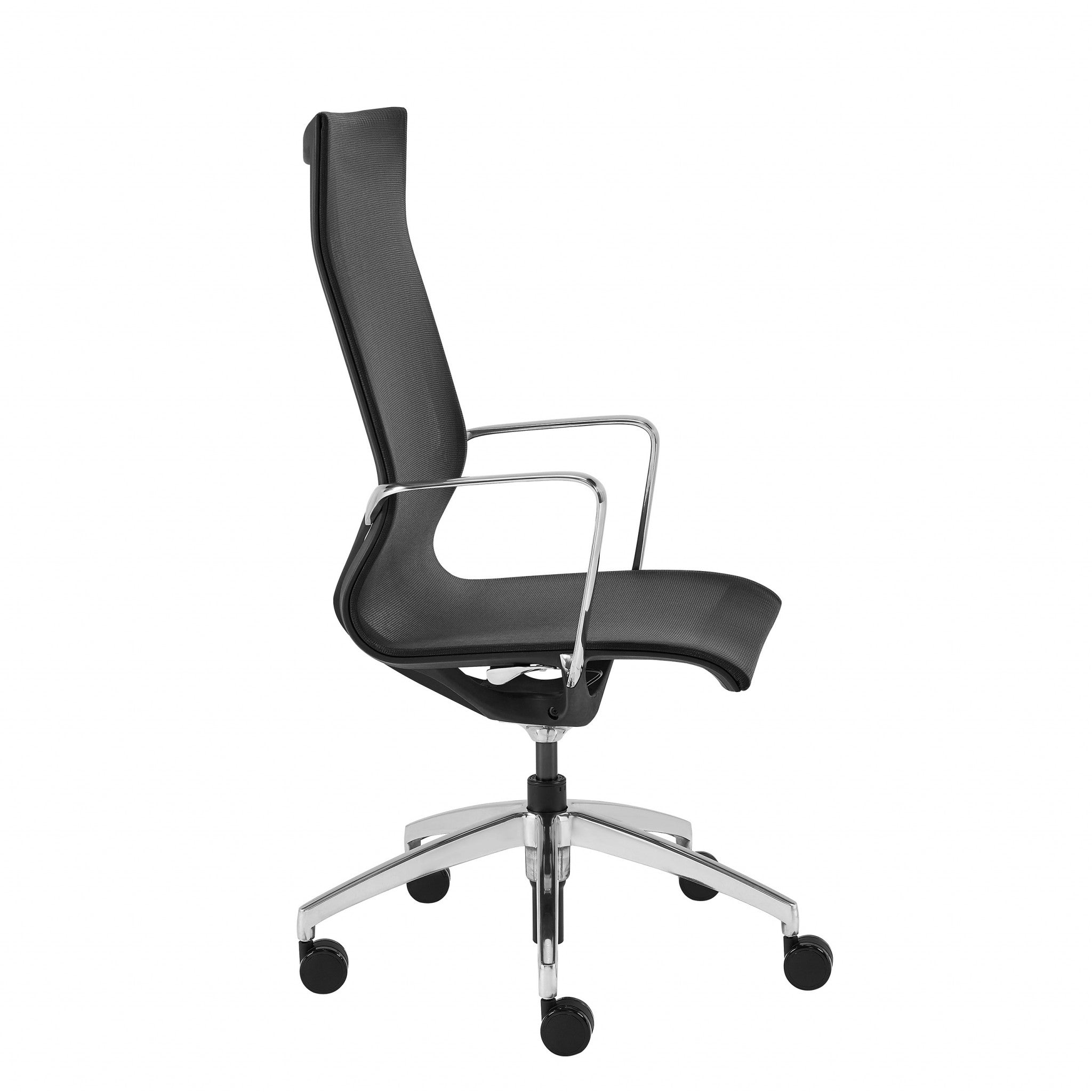 High Back Black Mesh Aluminum Base Office Chair