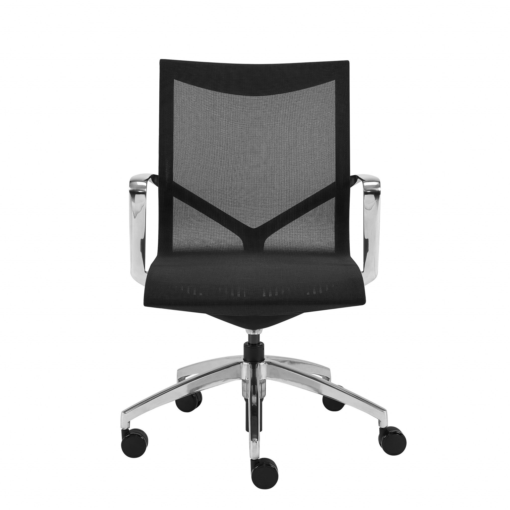 Low Back Black Mesh Aluminum Base Office Chair