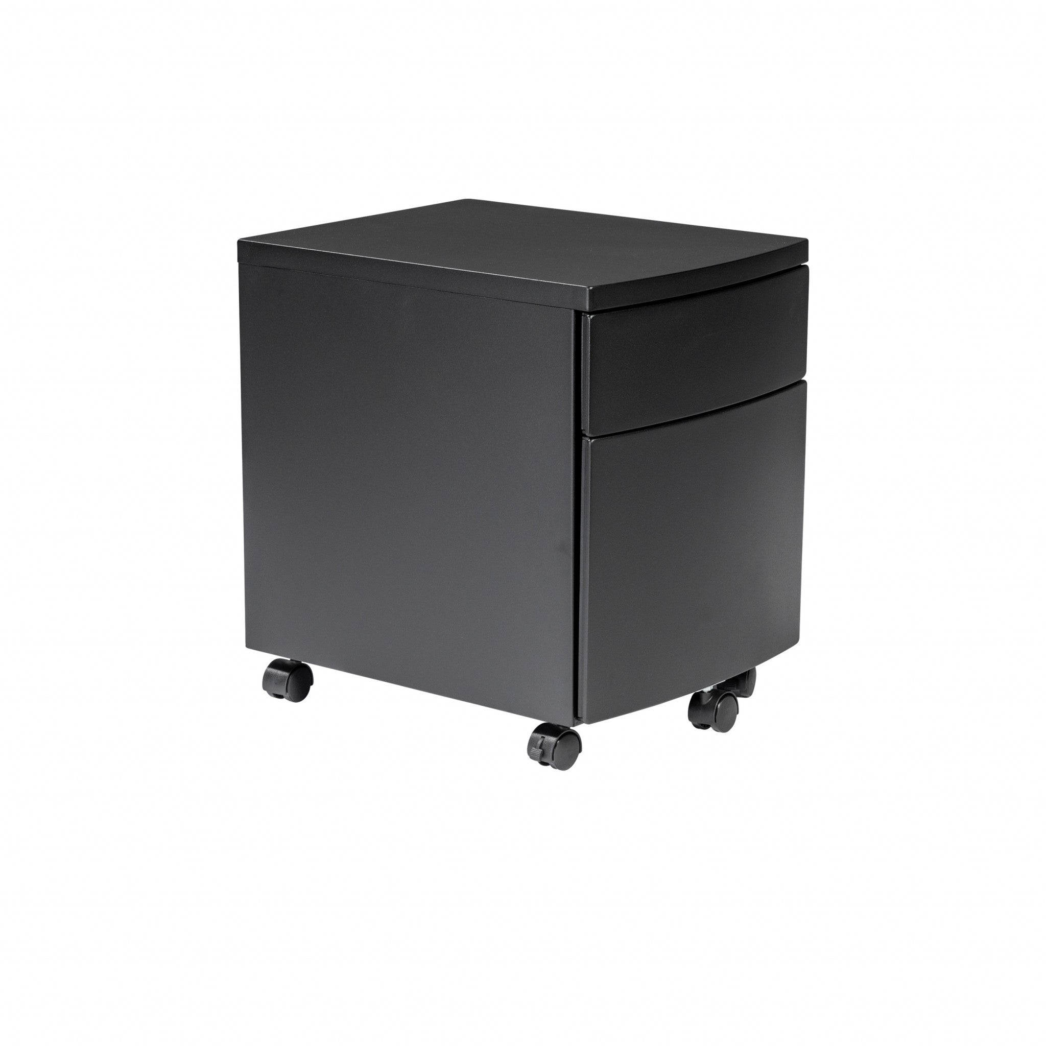 Black Two Drawer Rolling Filing Cabinet