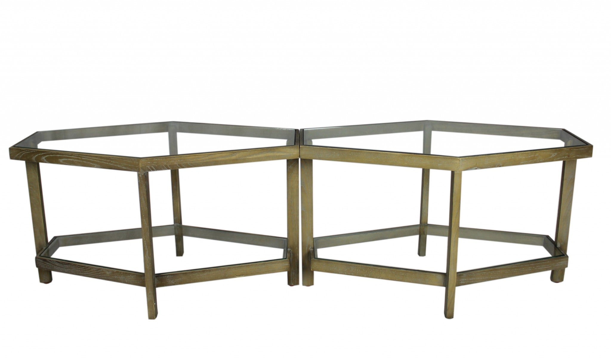 Modern Hexagonal Glass Top Coffee Table