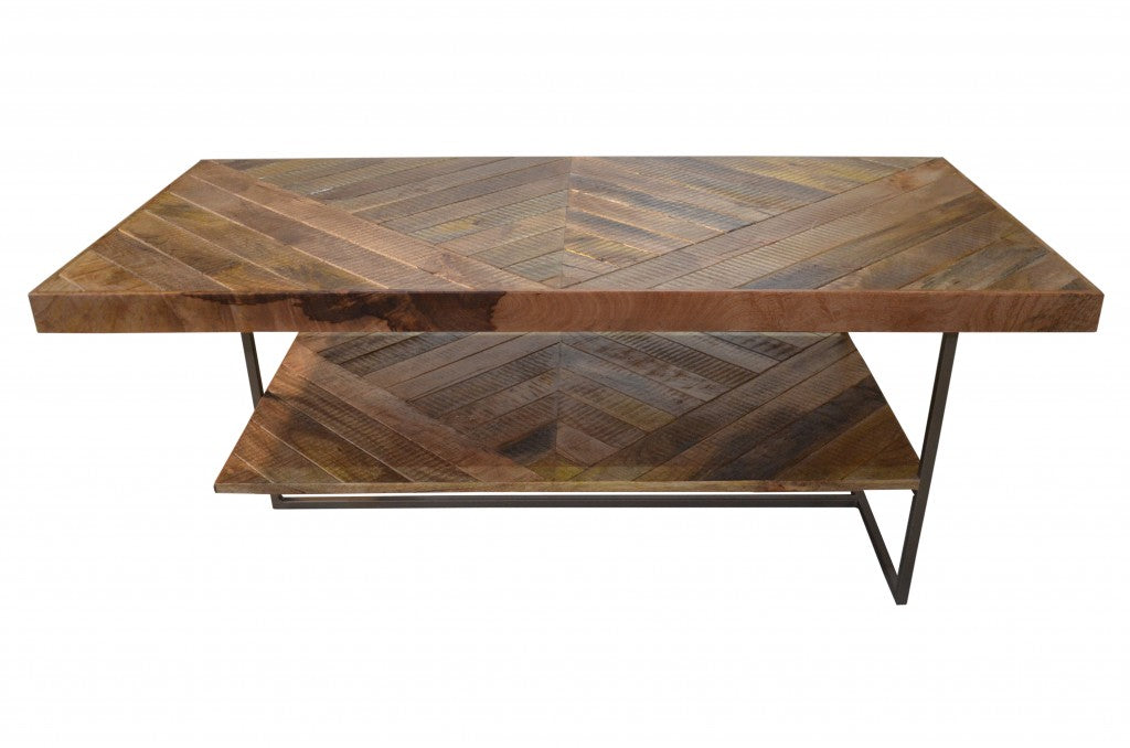 Rectangular Wooden Coffee Table with Storage