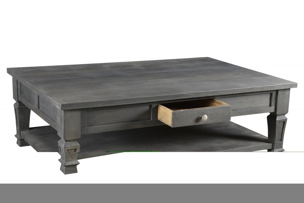 Traditional Style Gray Storage Coffee Table