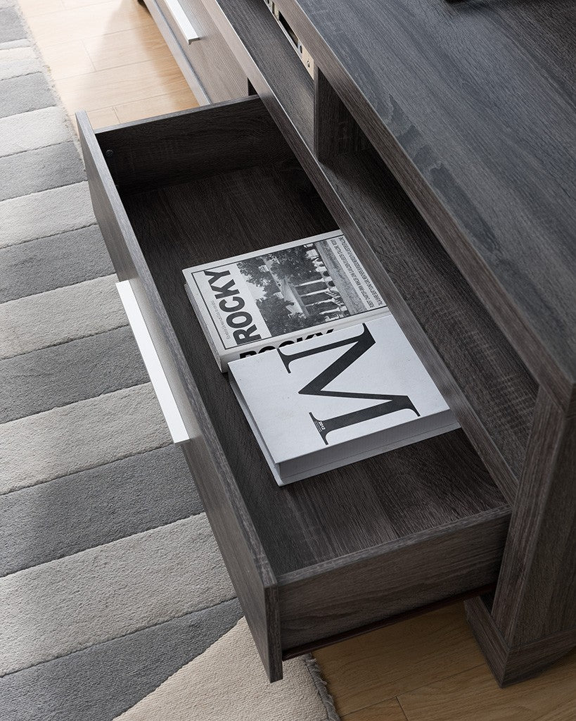 Sleek Grey TV Console Cabinet