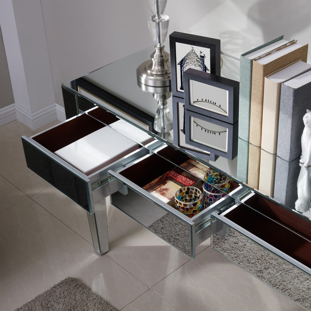 Silver Mirrored Glam Desk