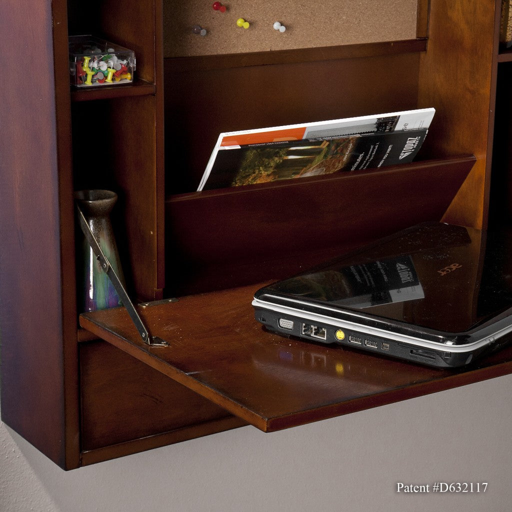 Brown Wall Mount Folding Desk