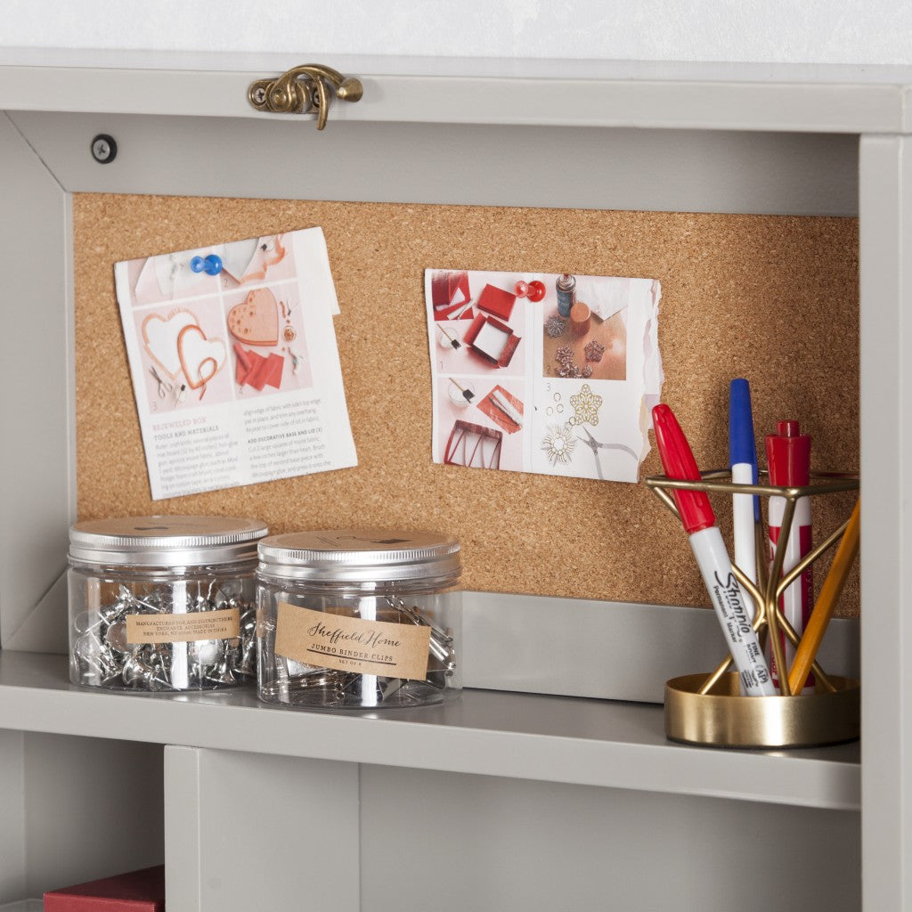 Gray Fold Out Convertible Wall Mount Desk