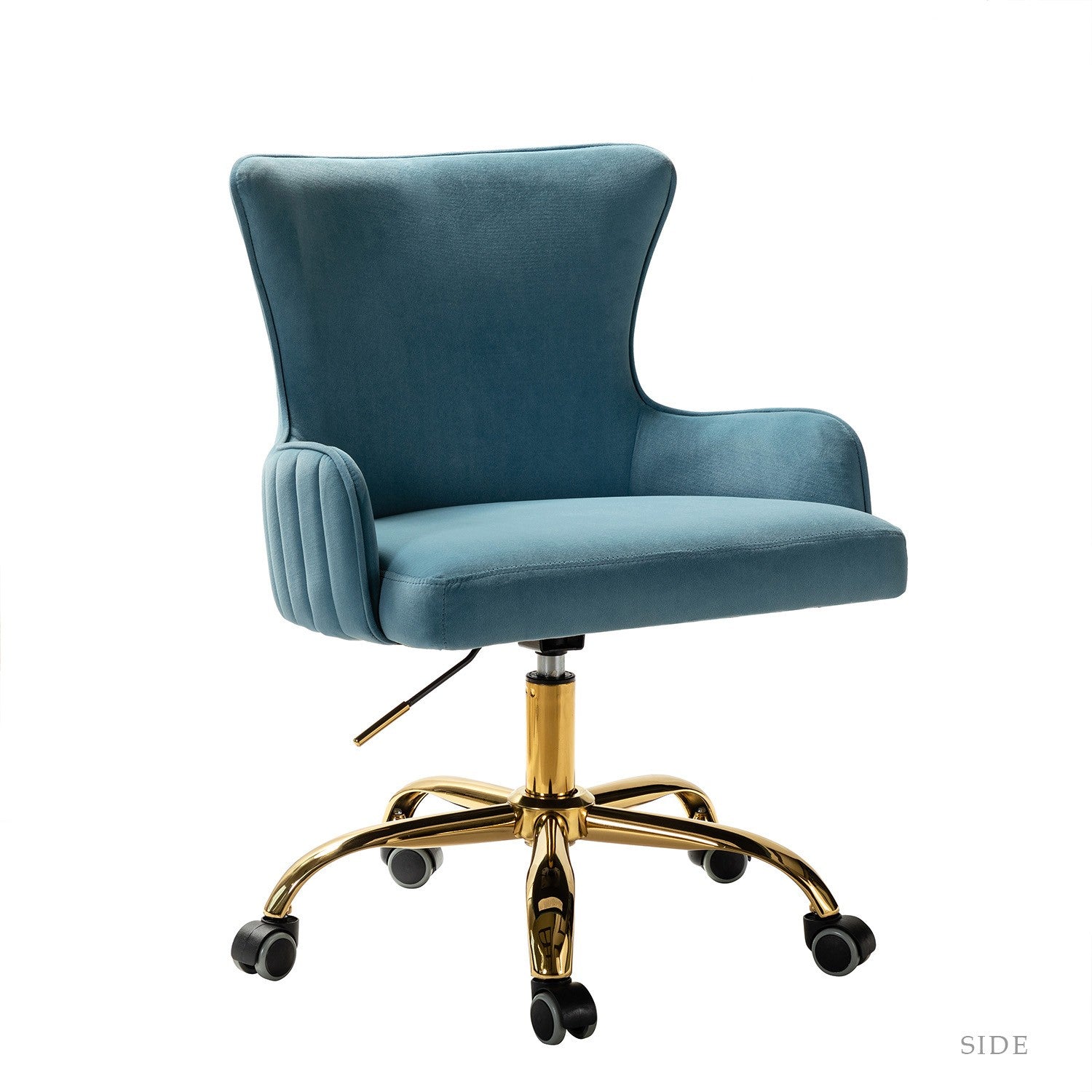 Back Channel Teal and Gold Rolling Office Chair