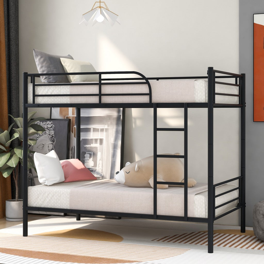 Twin Over Twin Black Metal Bunk Bed