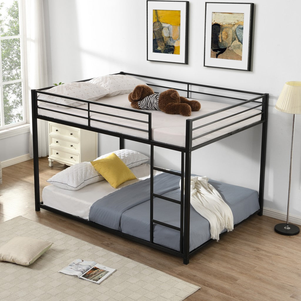 Black Full Over Full Low Metal Bunk Bed