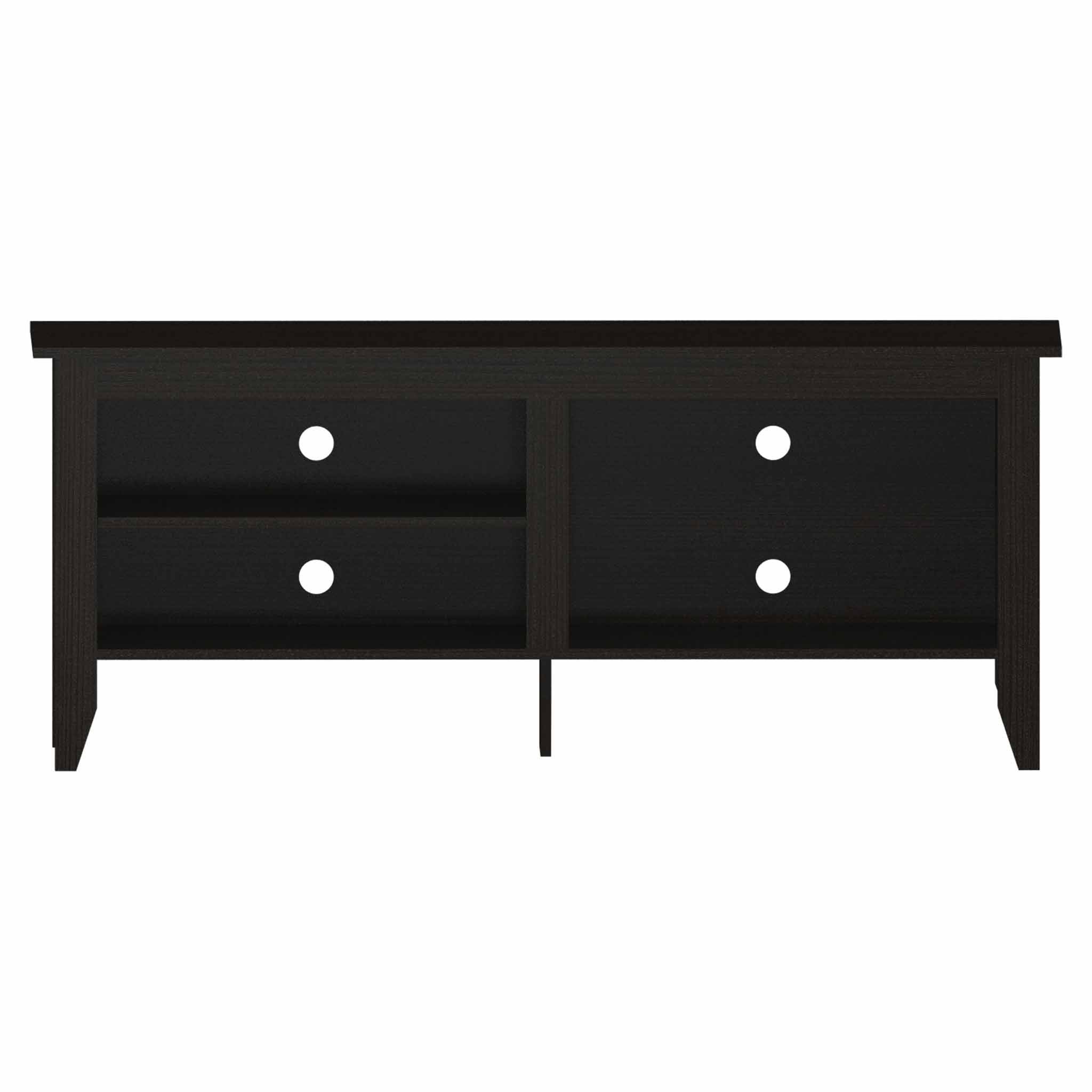 Modern Black TV Stand Open Media Cabinet
