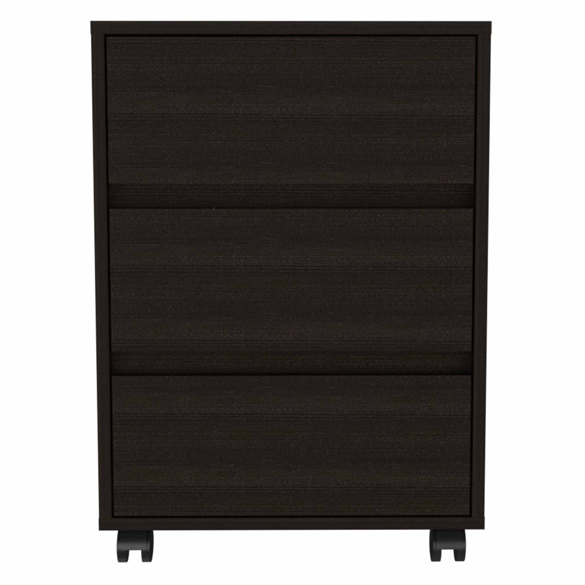 Black Three Drawer Rolling Cabinet