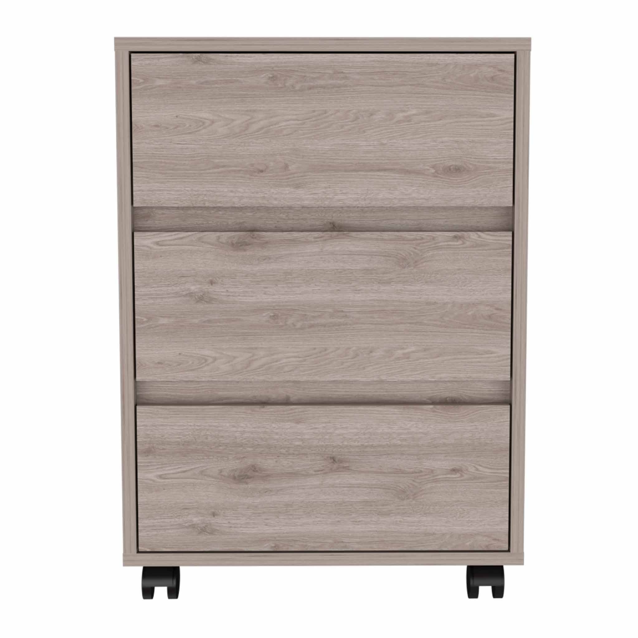 Light Gray Three Drawer Rolling Cabinet