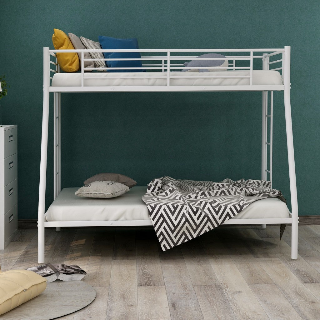 White Twin Over Full Metal Bunk Bed