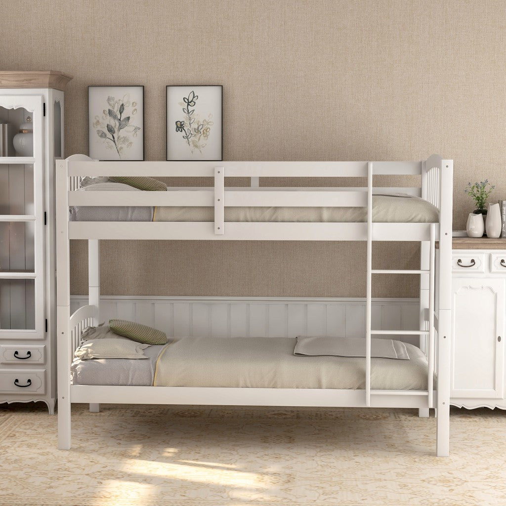 White Twin Over Twin Bunk Bed