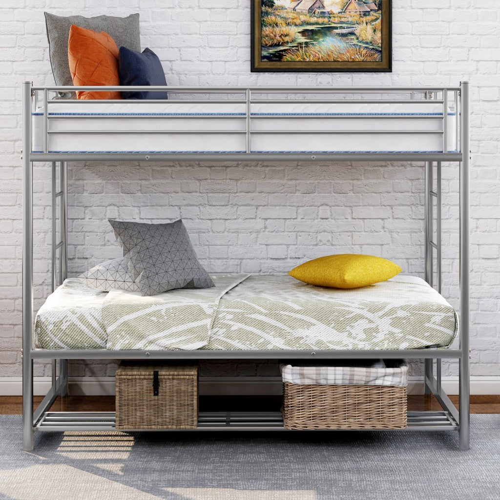 Silver Twin Over Twin Bunk Bed