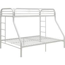 White Twin XL Over Queen Size Metal Bunk Bed