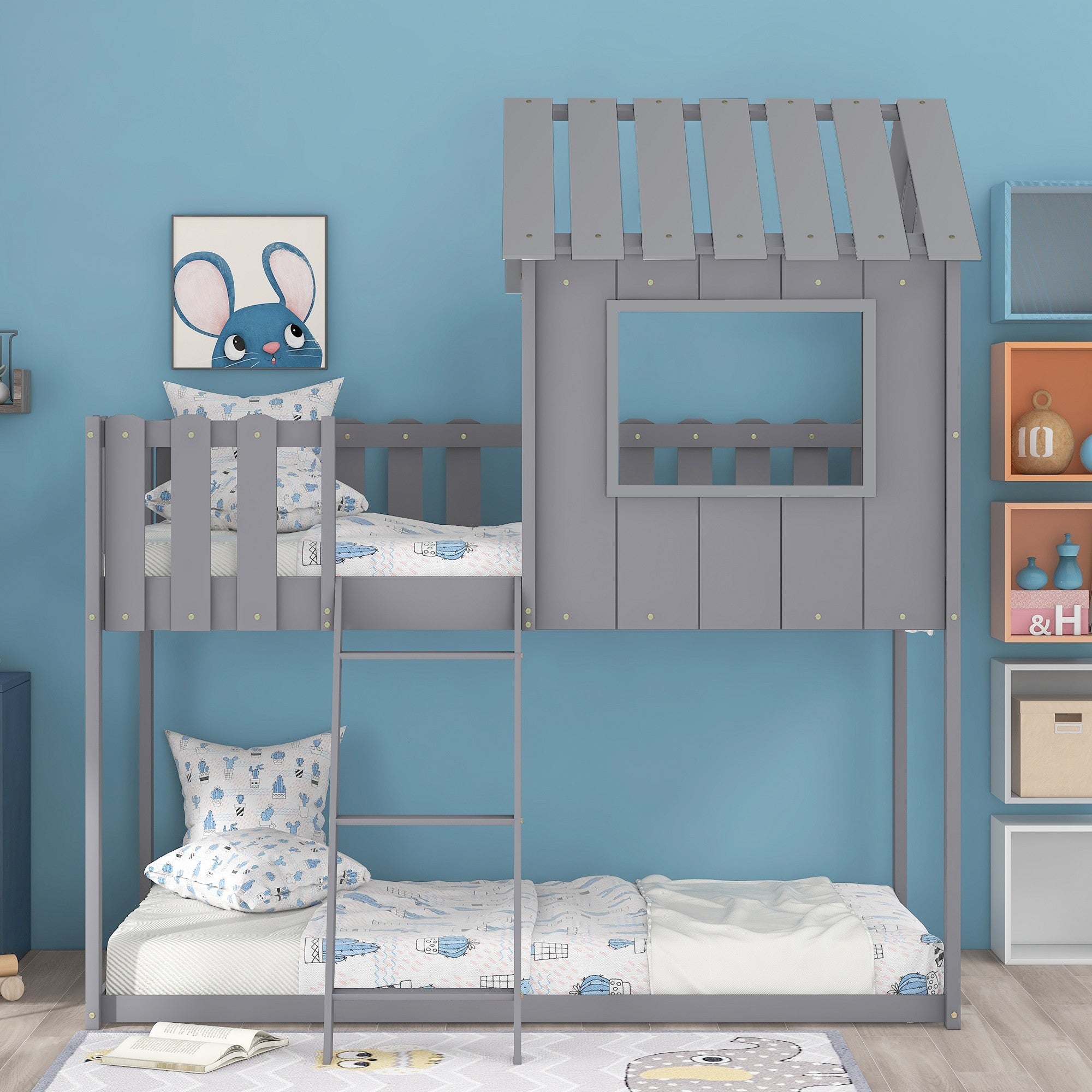 Gray Barnyard Bunk House Bed