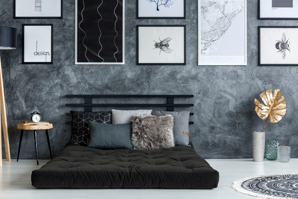 6' Black Single Foam Futon Queen Mattress