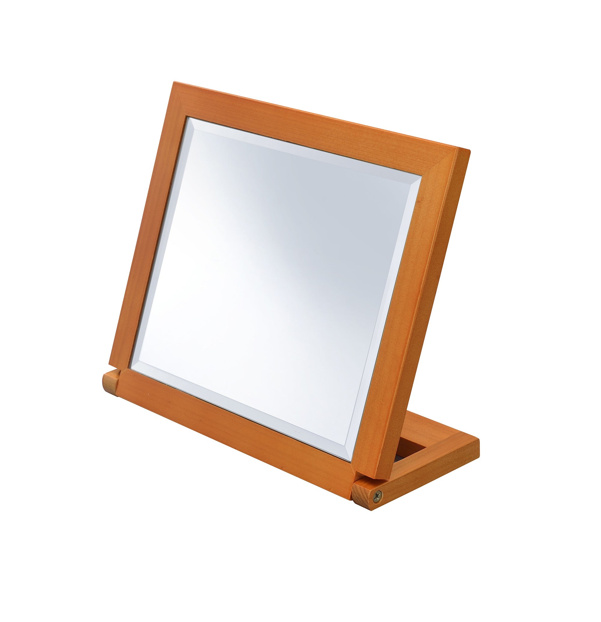 Walnut Finish Rectangle Adjustable Vanity Mirror