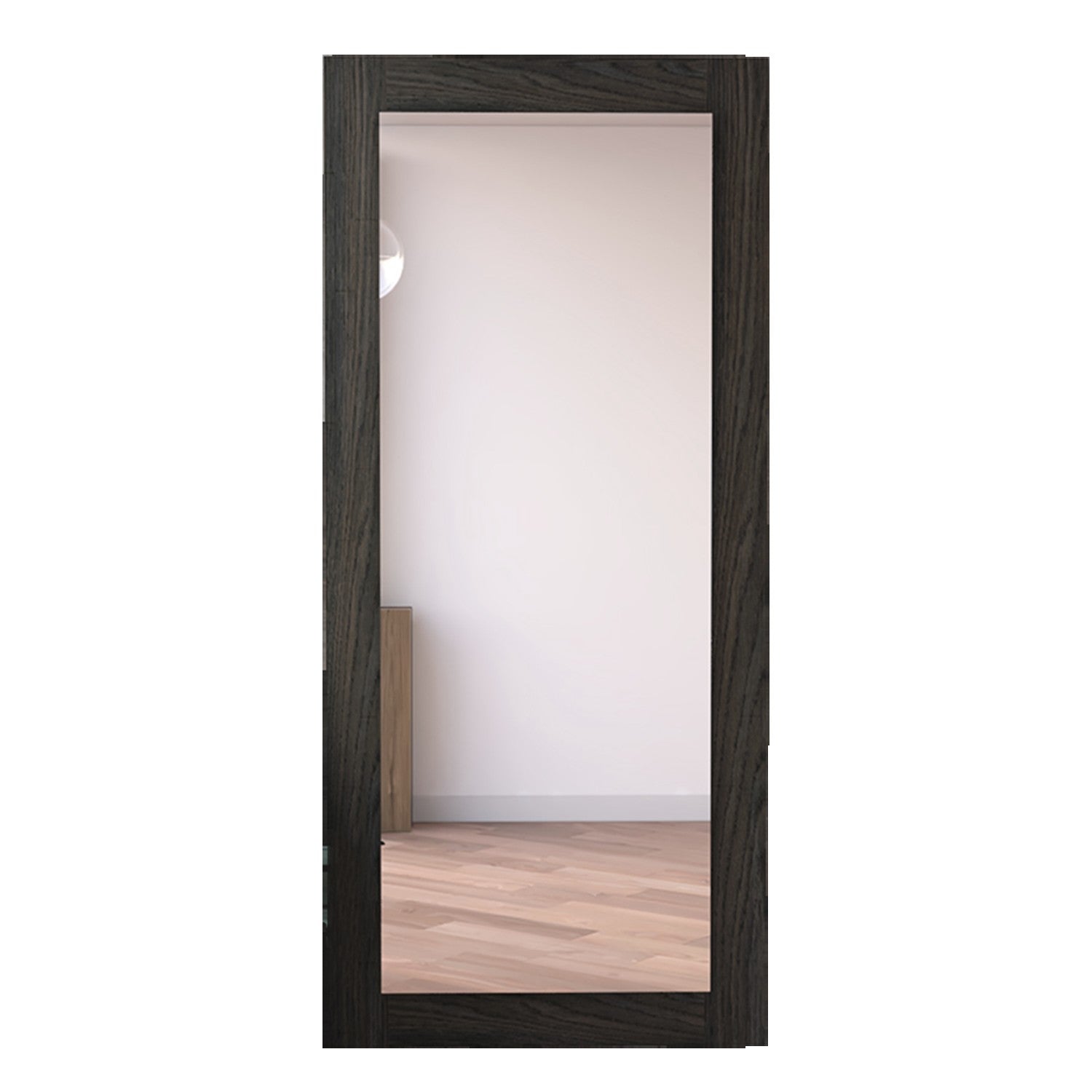 Modern Espresso Wood Wall Mirror