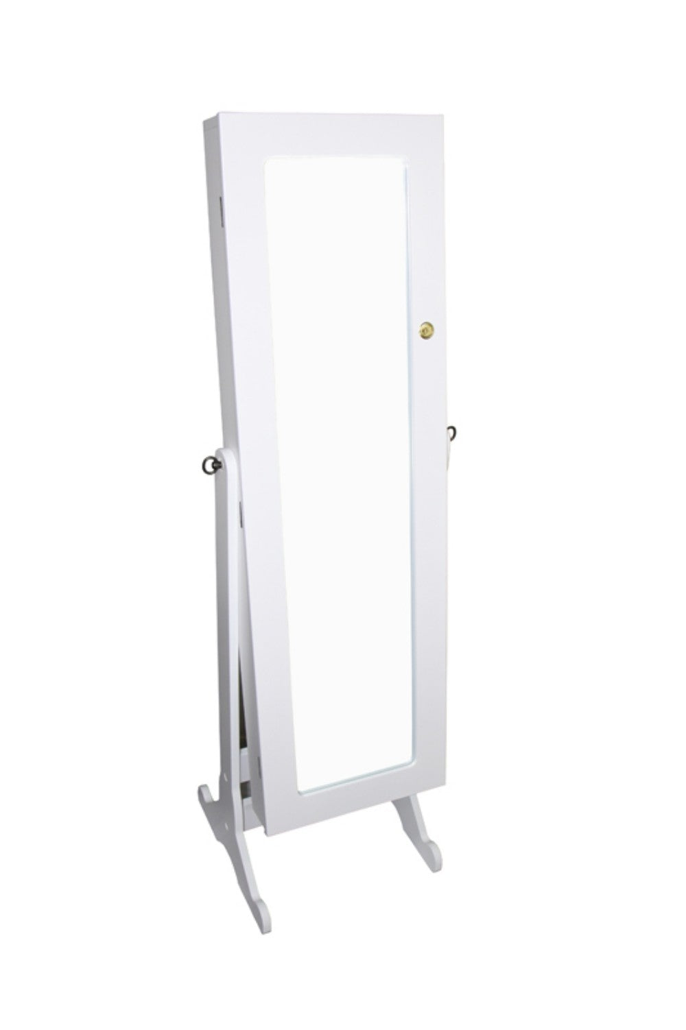 Universal White Standing Mirror with Jewelry Storage