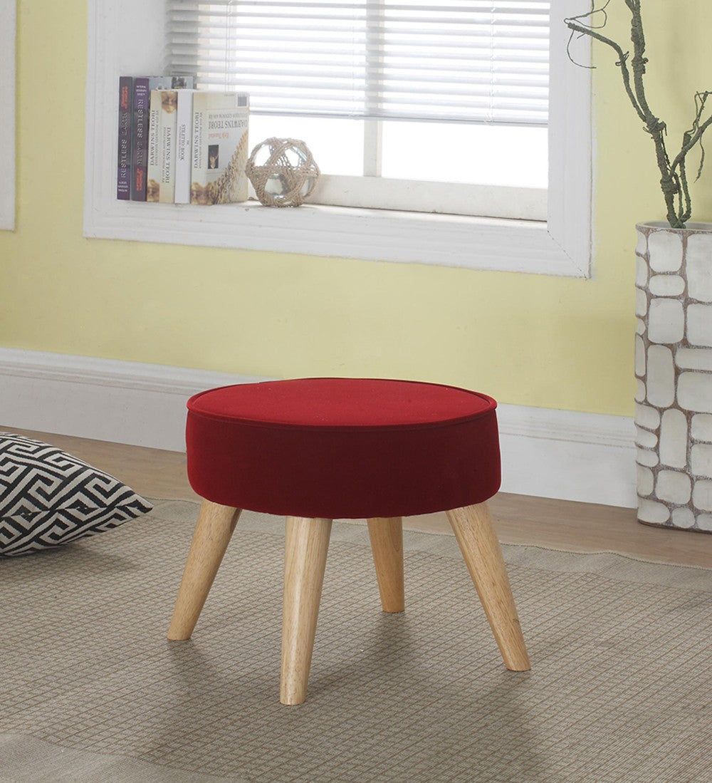 Useful Red Suede Foot Stool