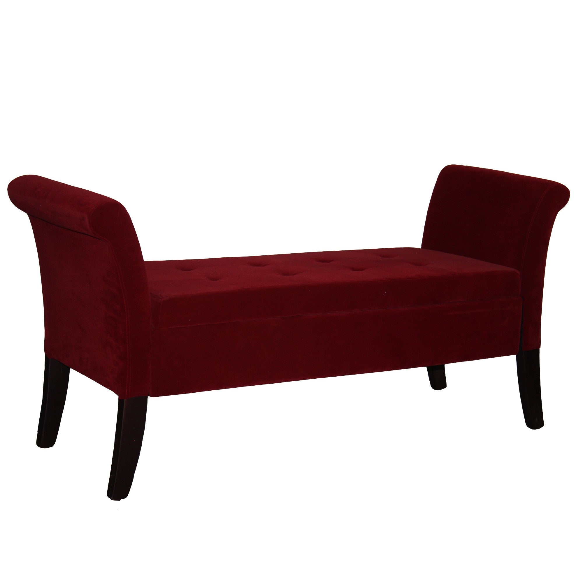 Deep Red Settee Style Storage Bench