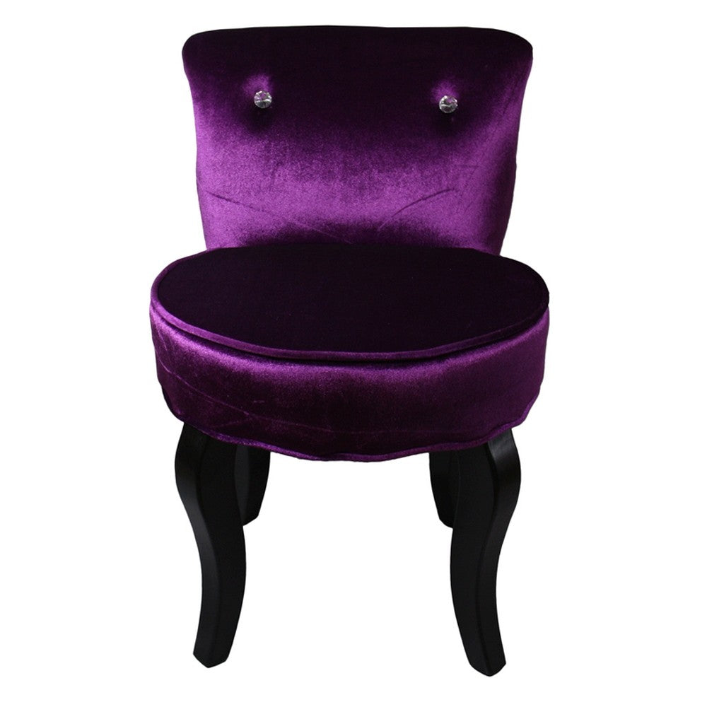 Modern Glam Purple Bling Micro Suede Accent Chair