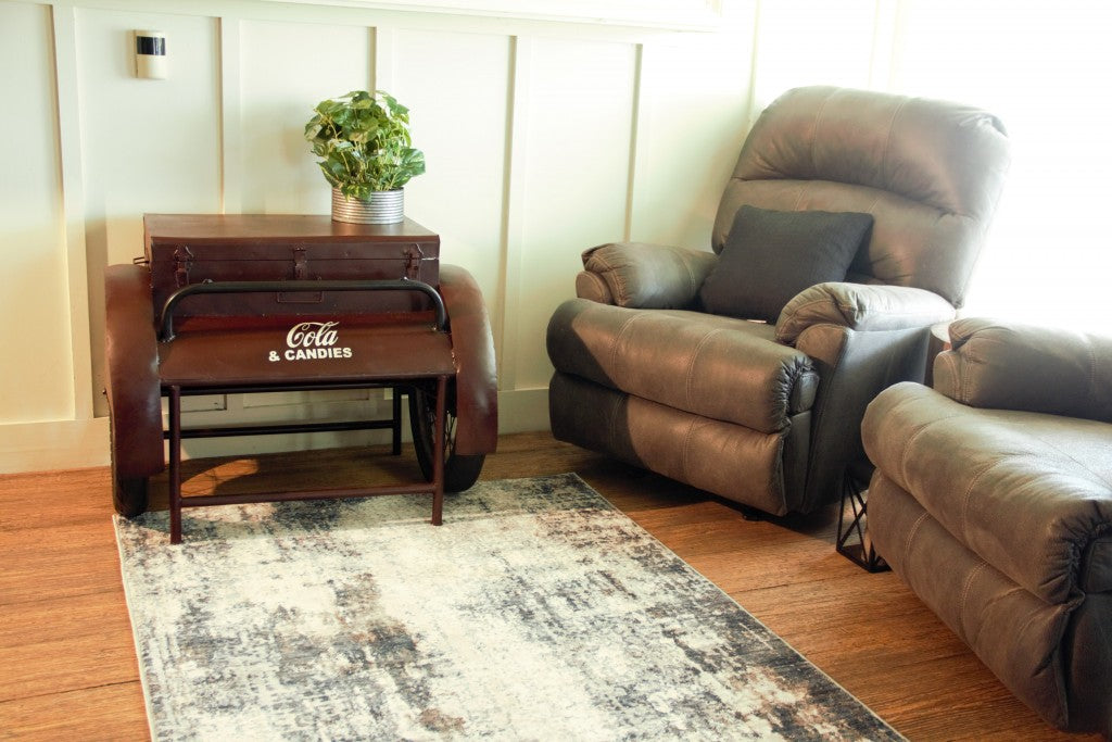 Retro Maroon Metal Delivery Box Accent Side Table