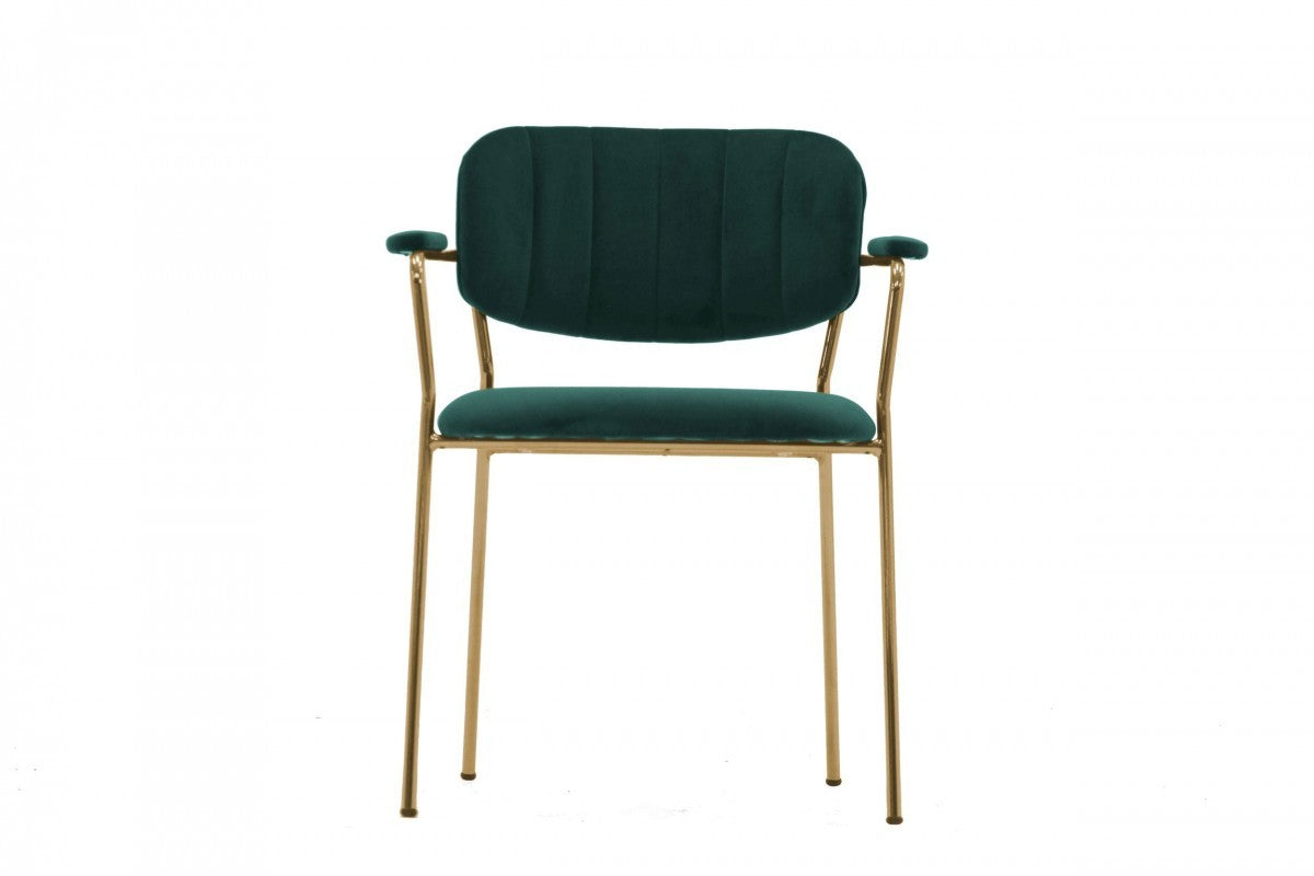 Set of Two Green Modern Dining Chairs