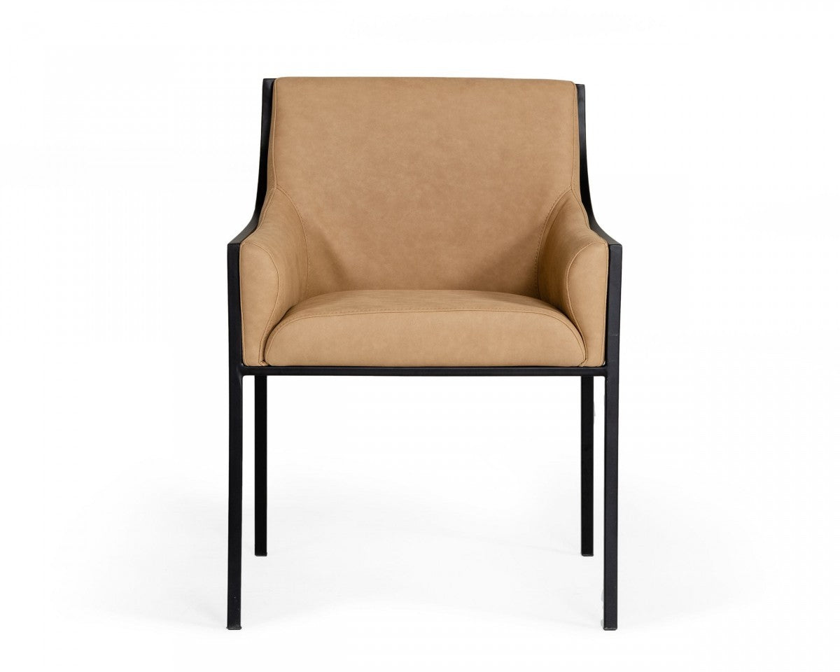 Tan Suede Dining Chair