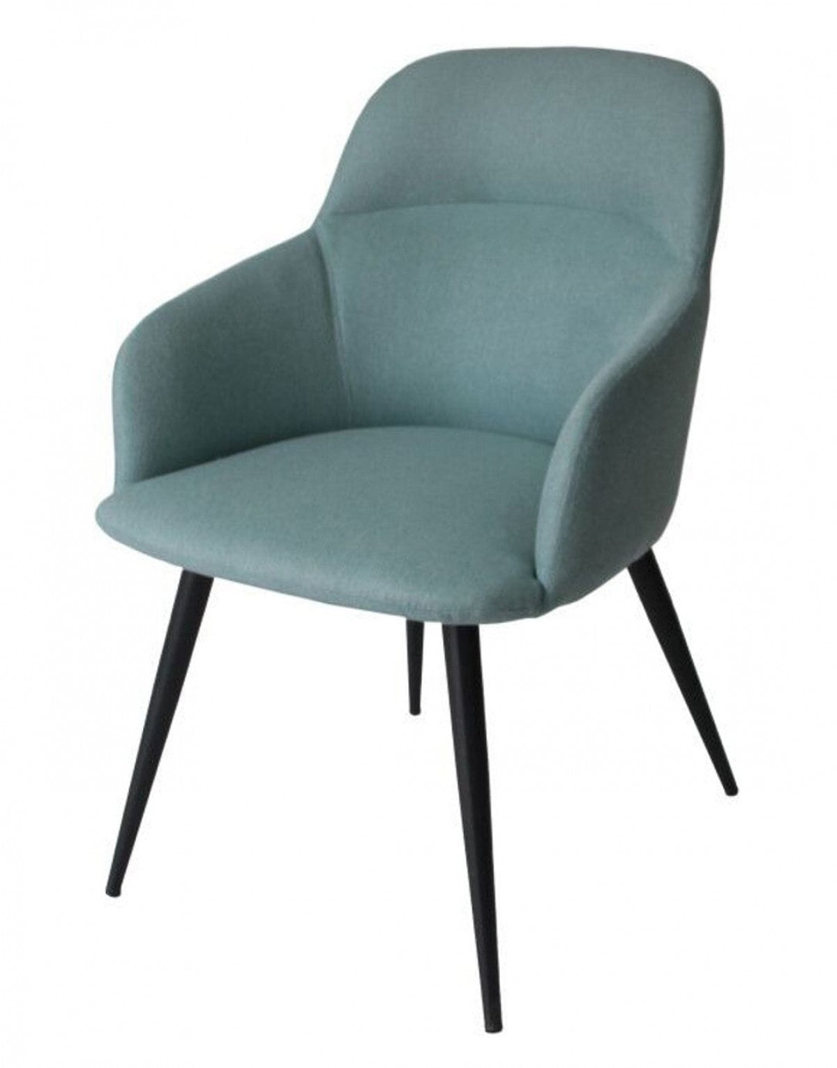 Teal and Black Linen Ergo Modern Dining Chair