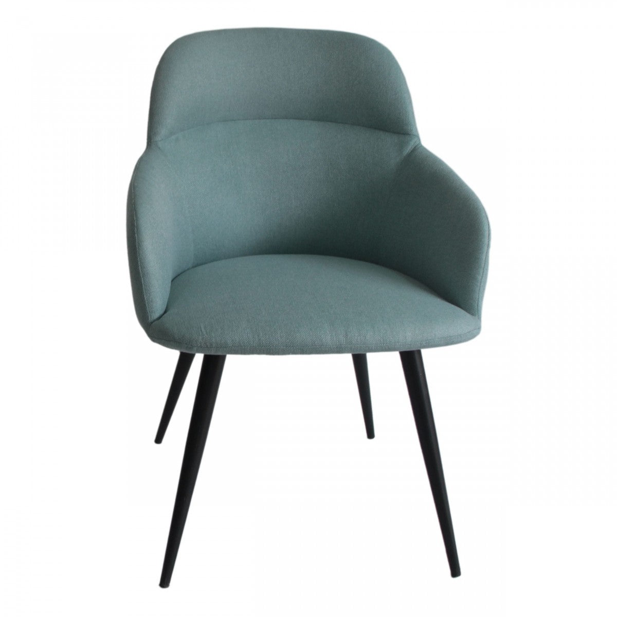 Teal and Black Linen Ergo Modern Dining Chair