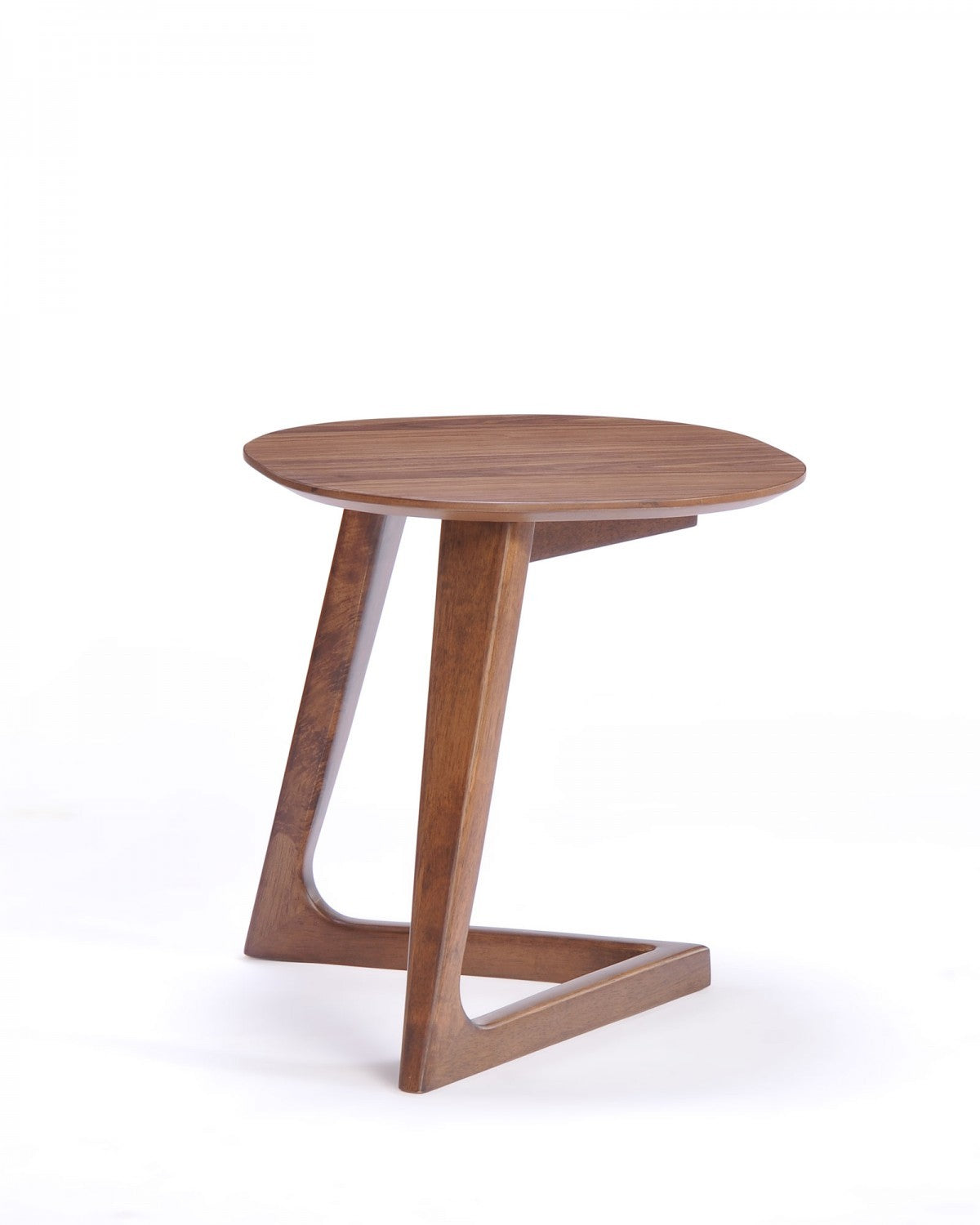 Mod Walnut Wood Asymmetric End Table