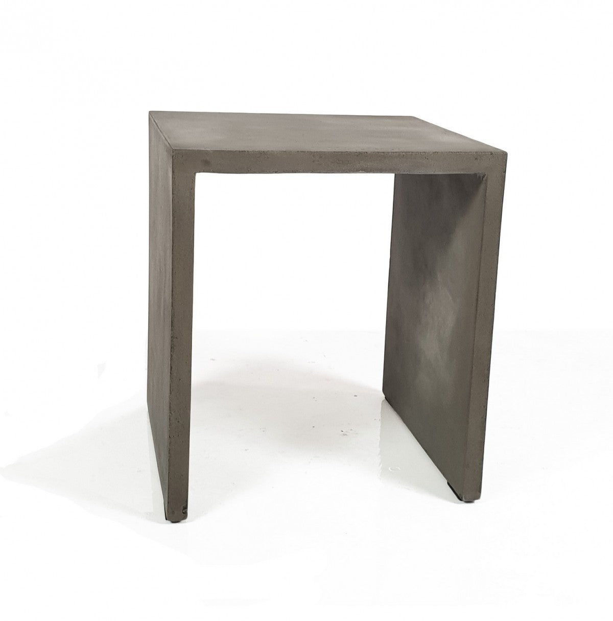 Minimalist Dark Gray Concrete Silhouette End or Side Table