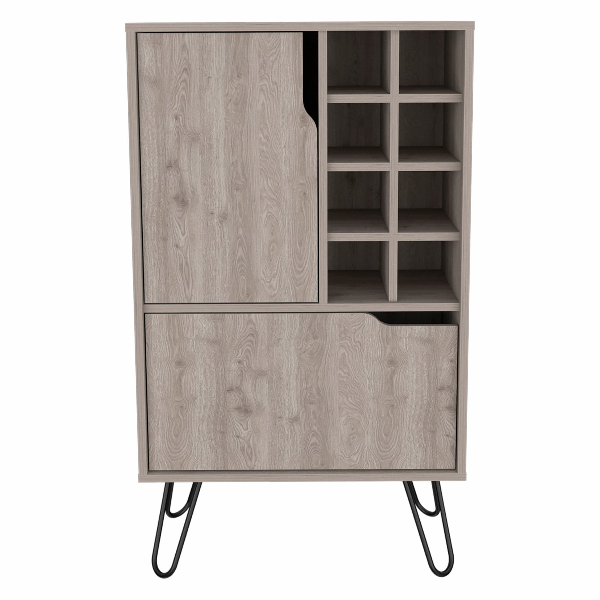 Light Gray Bar Cabinet with Two Door Panels