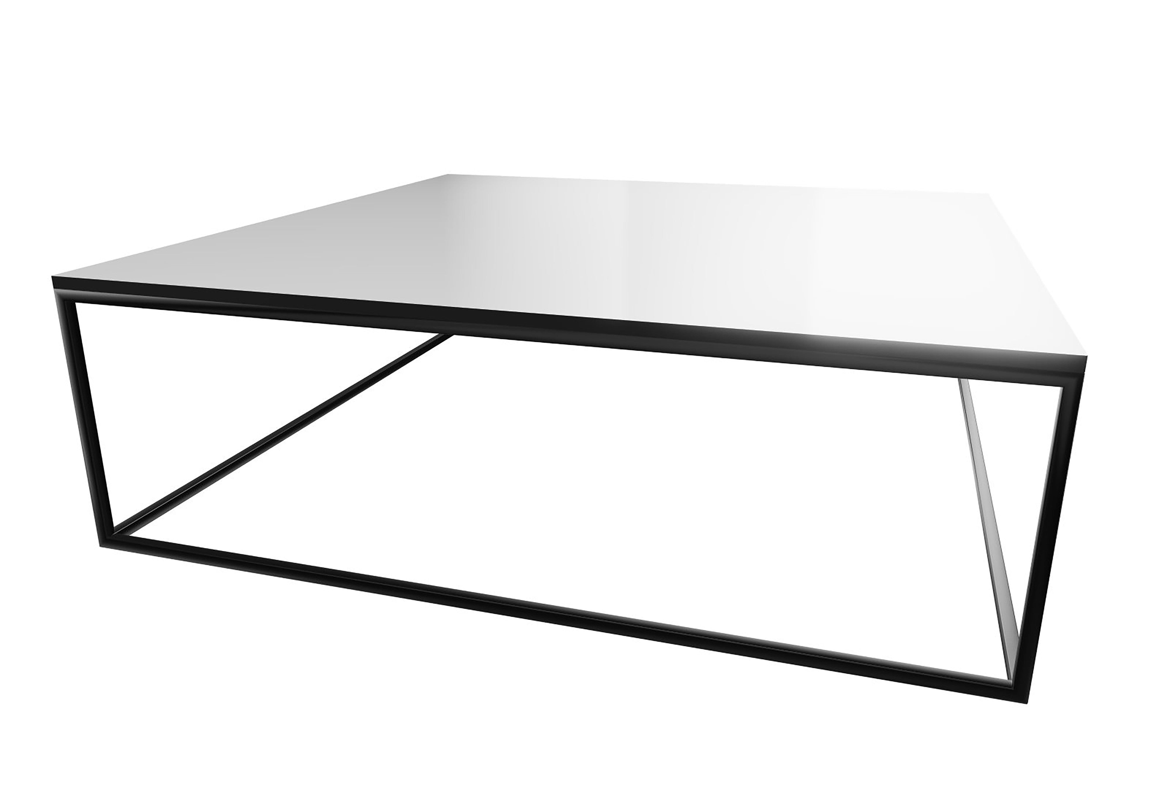 43” Black and White Acrylic Contempo Square Coffee Table