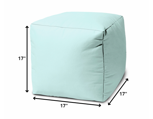 17  Cool Pale Aqua Solid Color Indoor Outdoor Pouf Cover
