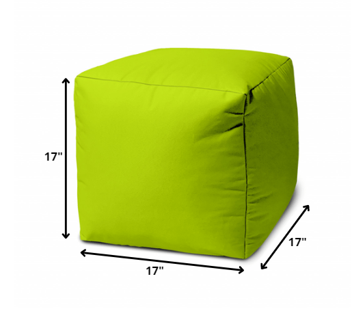 17  Cool Lemongrass Green Solid Color Indoor Outdoor Pouf Cover